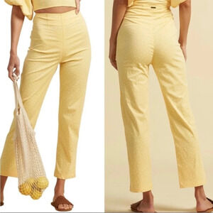 Billabong x The Salty Blonde Yellow White Polka Dot Moonlight High Rise Pant 25